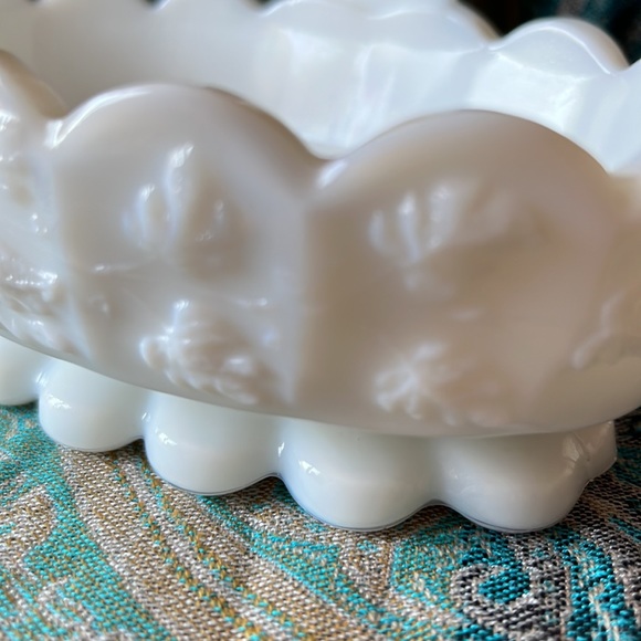 Vintage Milk Glass basket design dish - Picture 4 of 4